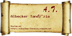 Albecker Tanázia névjegykártya